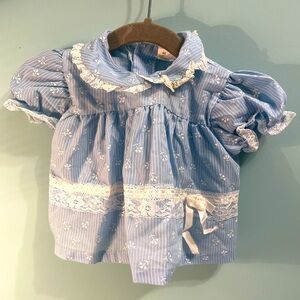 Vintage Blue Floral Shirt / Dress 6-9months
